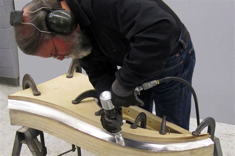 forming sheet metal over a buck|wooden hammerform buck.